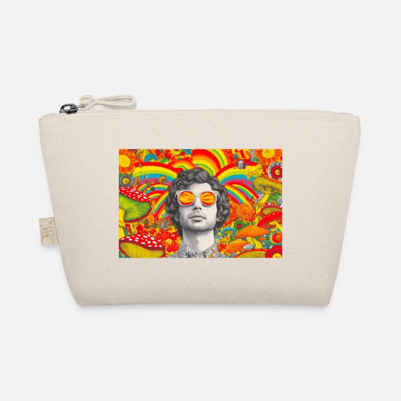 Psychedelisches Porträt mit lebendigen Pilzen Bio-Täschchen