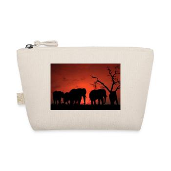 Elephants at Sunset Silhouette - Organic Pouch - nature - Front