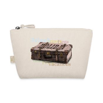 Vintage suitcase with travel vocabulary - Organic Pouch - nature - Front
