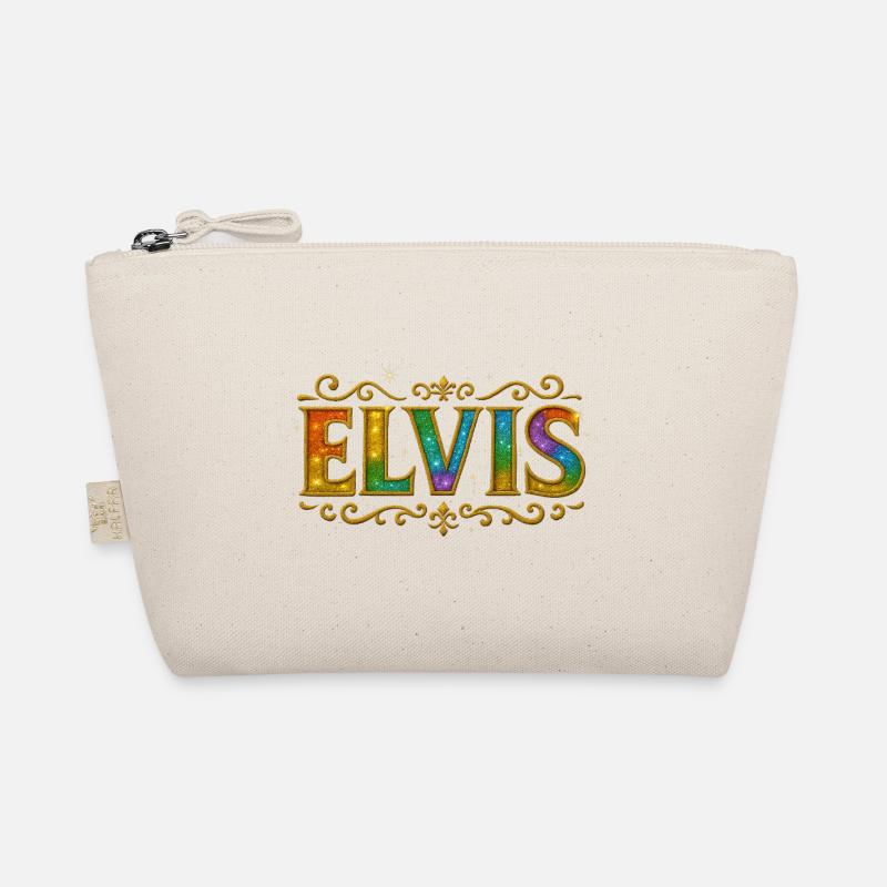 Elvis Farbensymphonie mit Glitzerakzenten - Bio-Täschchen - Natur