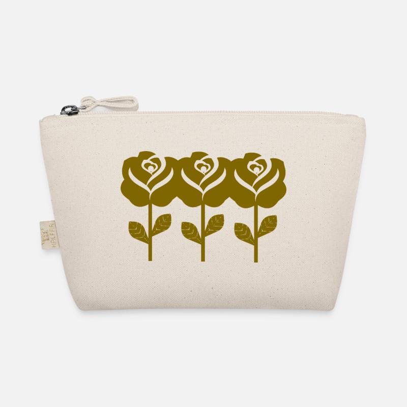 Graphic Golden Roses Pattern Organic Pouch
