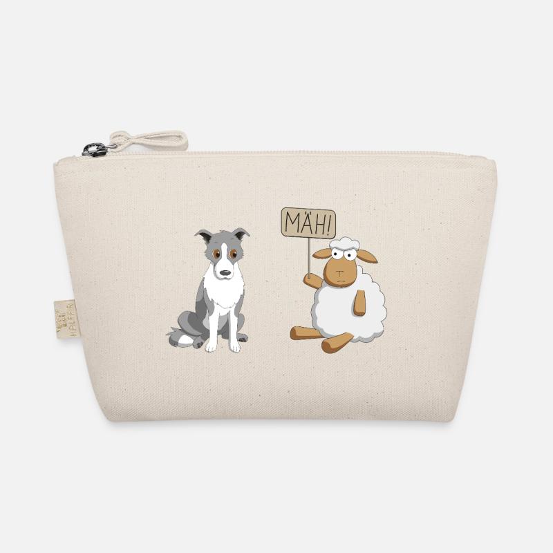 Border Collie und Schaf - Bio-Täschchen - Natur