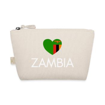 Herz mit sambischer Flagge, ich liebe Sambia - Bio-Täschchen - Natur - Vorne