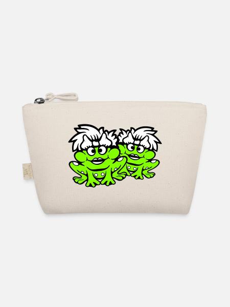 2 grenouilles couple femmes crapaud drôle amoureux mignon - Trousse biologique - nature - Devant