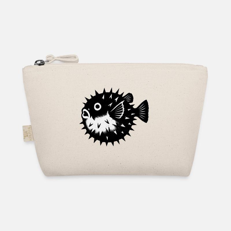 Contrast Puffer Fish with Spines Organic Pouch