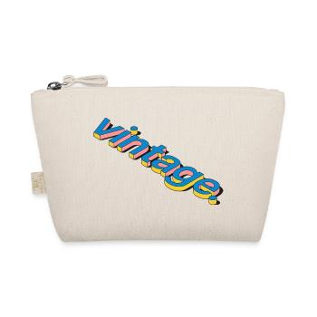 Vintage Retro 3D Typography Design - Organic Pouch - nature - Front