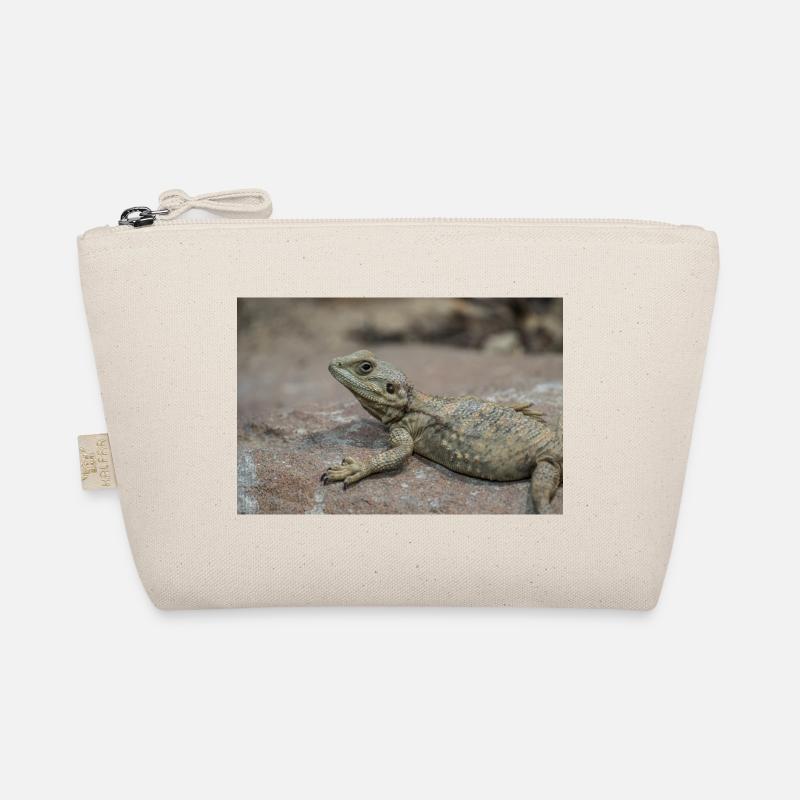 Desert Bearded Dragon on Rock Organic Pouch