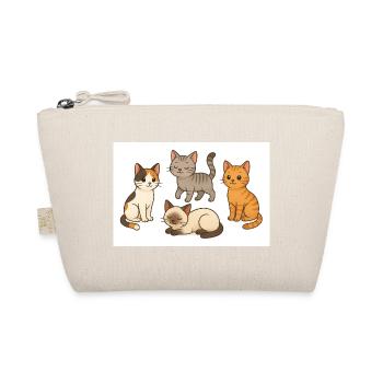 Cats Group of Four Cartoon - Organic Pouch - nature - Front