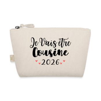 Je Vais être Cousine 2026 Annonce Grossesse - Trousse biologique - nature - Devant