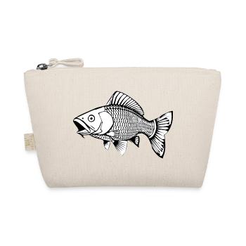 Poisson carpe noire et blanche T-shirt cadeau Angler - Trousse biologique - nature - Devant