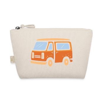 Retro Camper Van Cartoon Illustration - Bio-Täschchen - Natur - Vorne