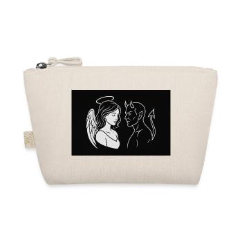 Angel & Devil – Dual Line Art Design - Organic Pouch - nature - Front