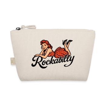 Rockabilly Pin-Up Woman 50s Reclining Petticoat Red - Organic Pouch - nature - Front
