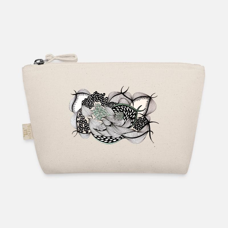 Black and white foliage with green accent Organic Pouch