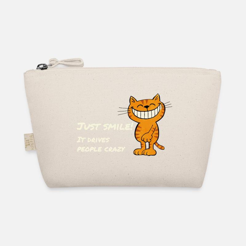 Just Smile – Cheeky grinning cat saying Organic Pouch