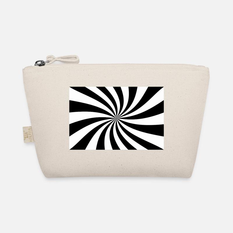 Hypnotic Black and White Spiral Organic Pouch