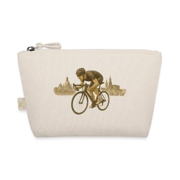 Rennradfahrer Illustration Dresden - Bio-Täschchen - Natur - Vorne