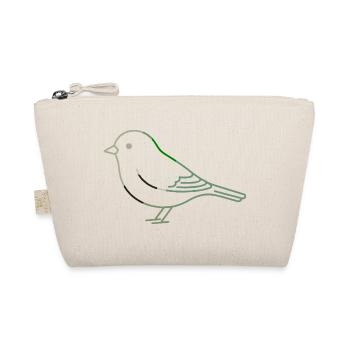 Minimalist Green Linear Bird - Organic Pouch - nature - Front