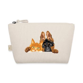 Petit chiot Berger allemand mignon et chat Maine Coon - Trousse biologique - nature - Devant