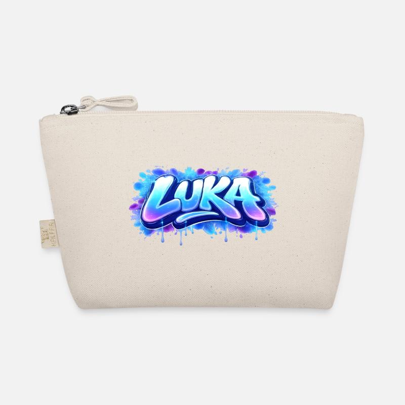 Graffiti LUKA Name Gift Ideal Printable - Organic Pouch - nature