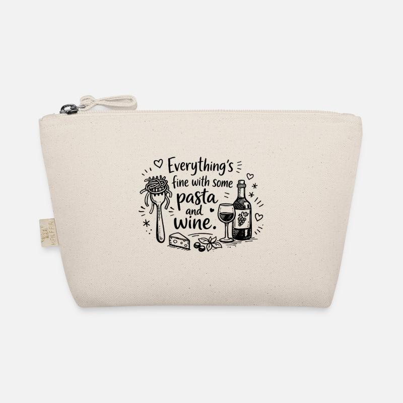 Everything’s Fine With Pasta And Wine Bio-Täschchen