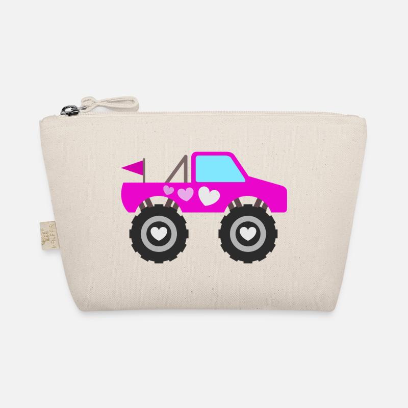 Pinker Monstertruck Bio-Täschchen