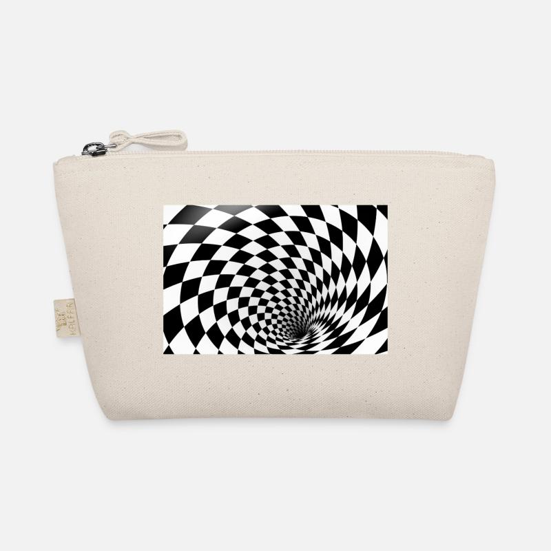 Hypnotic Checkerboard Spiral Organic Pouch
