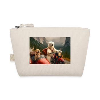 Nordic Motorcycle Adventure with Bear - Organic Pouch - nature - Front