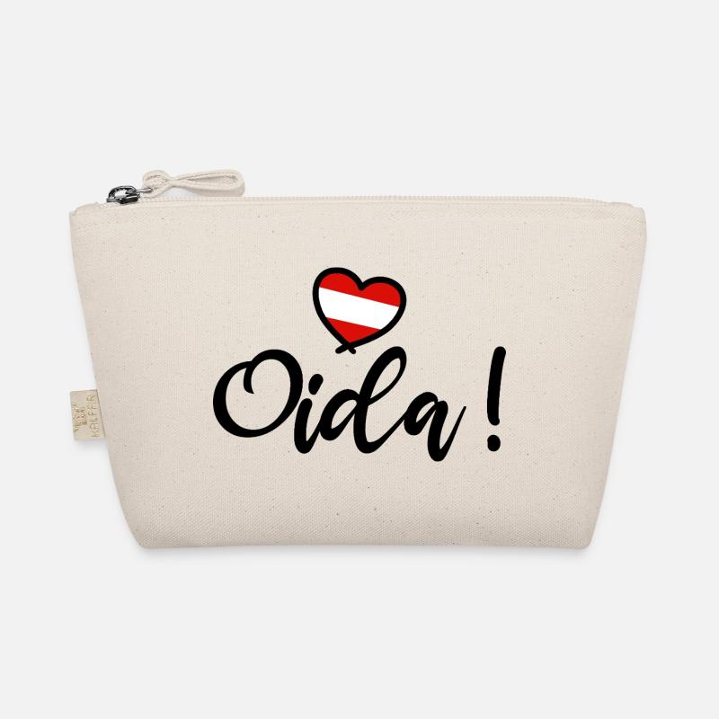 Oida! Österreich Herz I love Austria Dialekt  - Bio-Täschchen - Natur