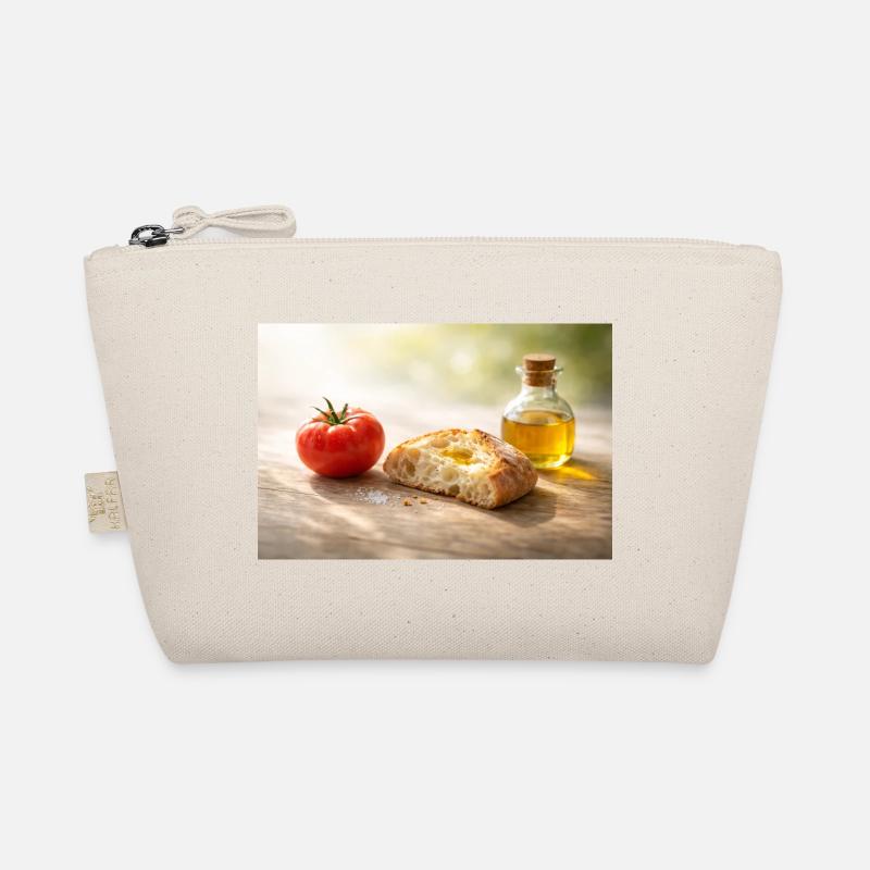 Tomate. Brot. Öl. Bio-Täschchen