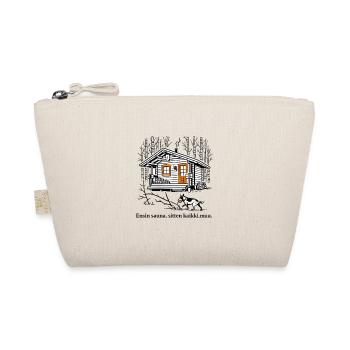 Waldhaus sketch with dog - Organic Pouch - nature - Front