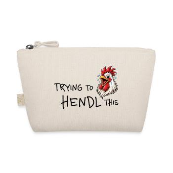 Trying to hendl this – Funny Chicken Word Game - Organic Pouch - nature - Front