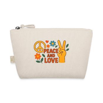 Peace and Love Retro Floral - Bio-Täschchen - Natur - Vorne