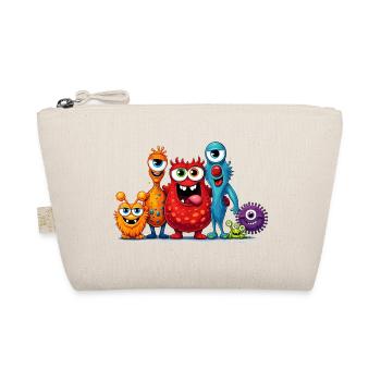 Bunte Monster Familie im Cartoon Stil  - Bio-Täschchen - Natur - Vorne