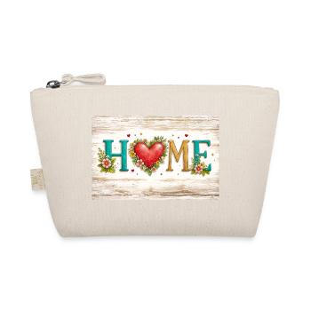 Heart flowers HOME letters - Organic Pouch - nature - Front