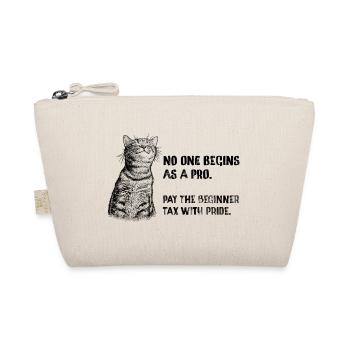 Beginner Tax – Katzen Meme vintage Spruch - Bio-Täschchen - Natur - Vorne