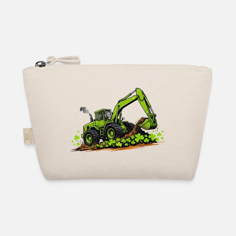  St Patricks Day Excavator Digger Construction Organic Pouch