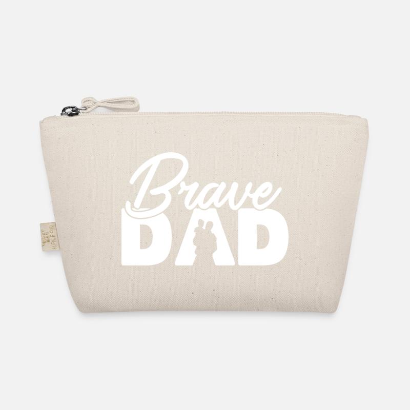Brave Dad Father and Child Silhouette Design Organic Pouch