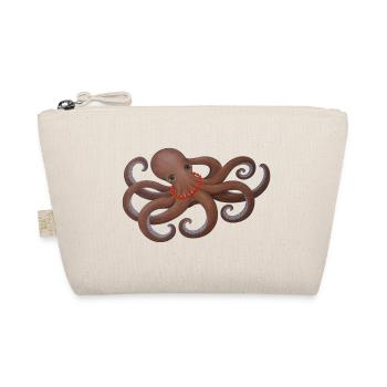 Octopus with red love pearl - Organic Pouch - nature - Front