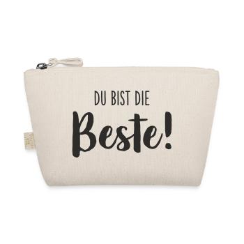 Du bist die Beste – Liebevolles Textdesign - Bio-Täschchen - Natur - Vorne