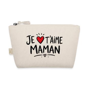 Je t'aime Maman avec Cœur Rouge - Trousse biologique - nature - Devant