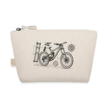 DH Bike Exploded Drawing - Geometry Sketch - Organic Pouch - nature - Front