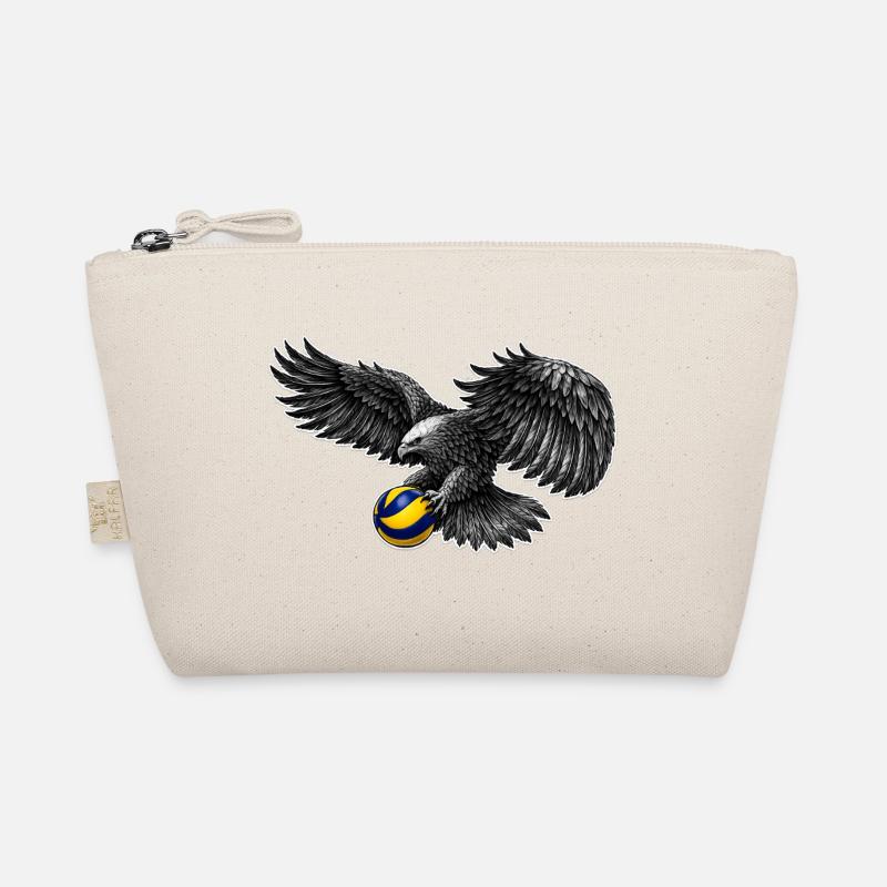 Adler mit Volleyball outline - Bio-Täschchen - Natur
