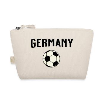 Deutschland - Germany - Black and White Football Ball - Organic Pouch - nature - Front