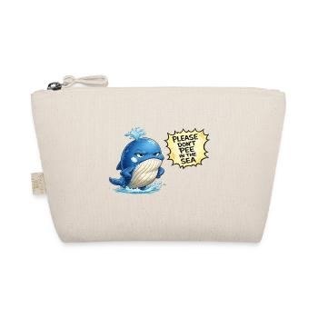 Blue Whale Humor Ocean Vacation - Organic Pouch - nature - Front