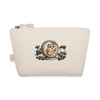 Hamster Athlete on a Wheel - Organic Pouch - nature - Front
