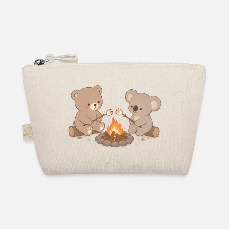 Bär und Koala am Lagerfeuer mit Marshmallows  Bio-Täschchen