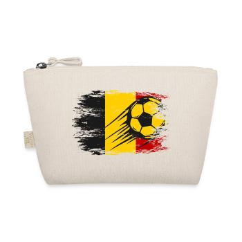 Belgien Flagge Fußball used  - Bio-Täschchen - Natur - Vorne