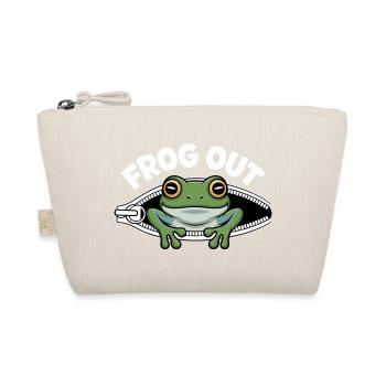 Frosch aus dem Reissverschluss - Bio-Täschchen - Natur - Vorne