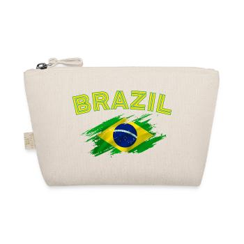 Brasil Flag Brazil Kids Womens Mens Retro Brazil - Organic Pouch - nature - Front